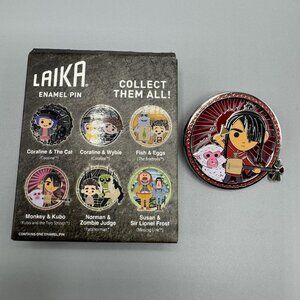 Laika Chibi Characters Blind Enamel Pin Hot Topic Exclusive KUBO & MONKEY